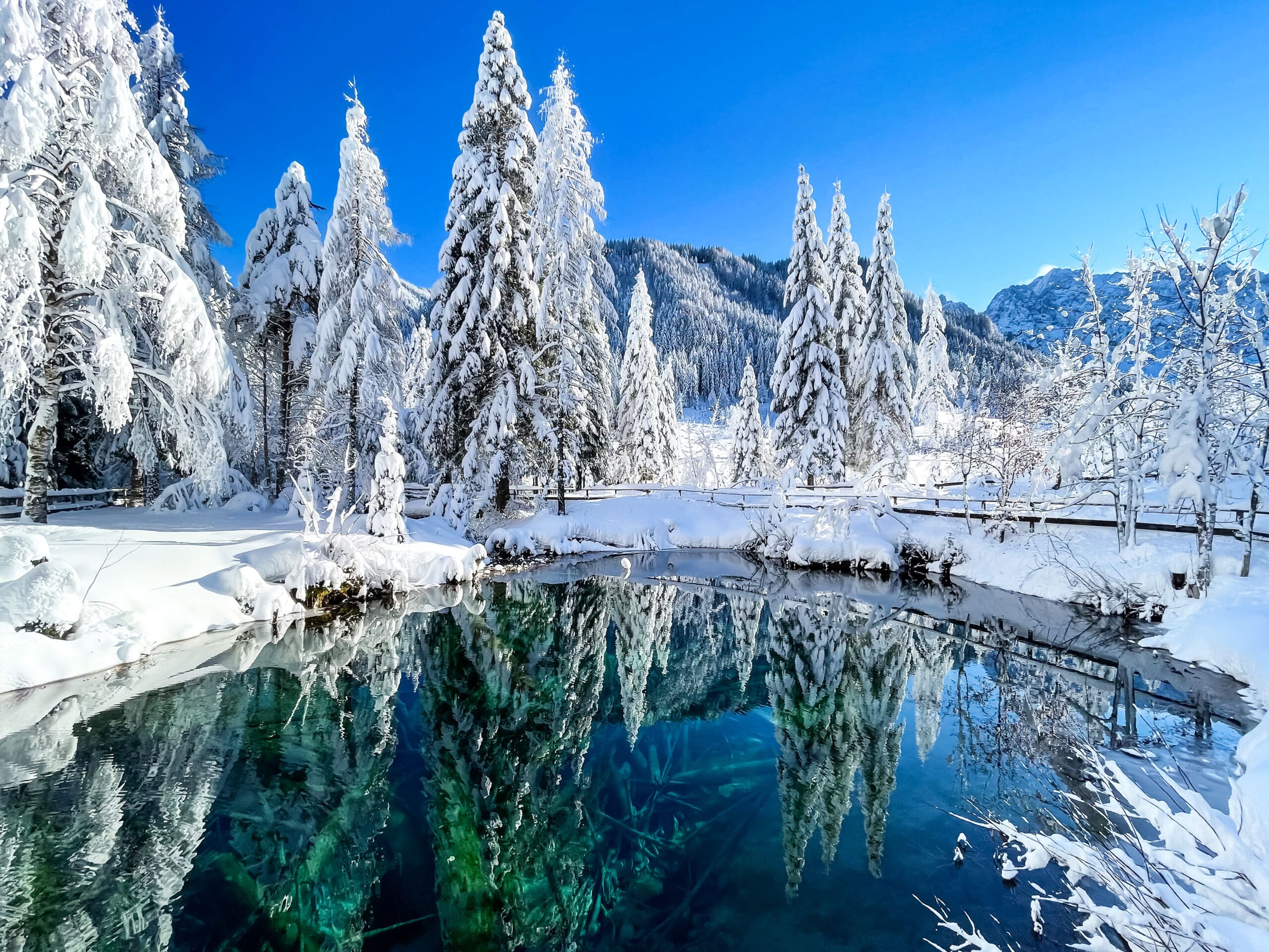 Meerauge Winterlandschaft in Kärnten