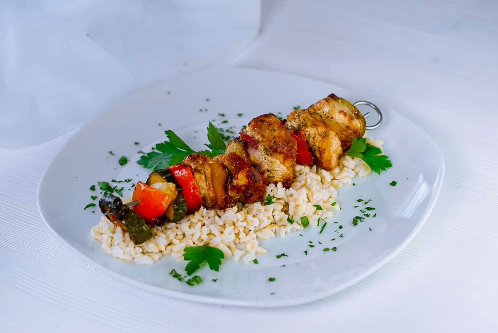 Putenspieße mit Gemüse - Corina Fitness