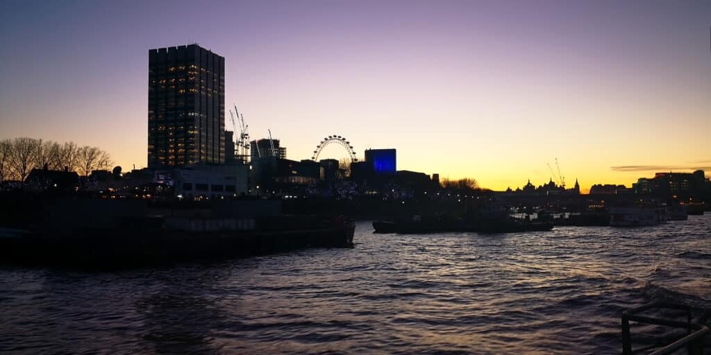 Lodon Eye bei Sonnenuntergang